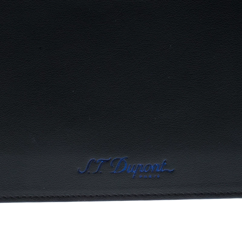 S.T. Dupont Black/Blue Leather Line D Slim Organizer For Men - Image 5