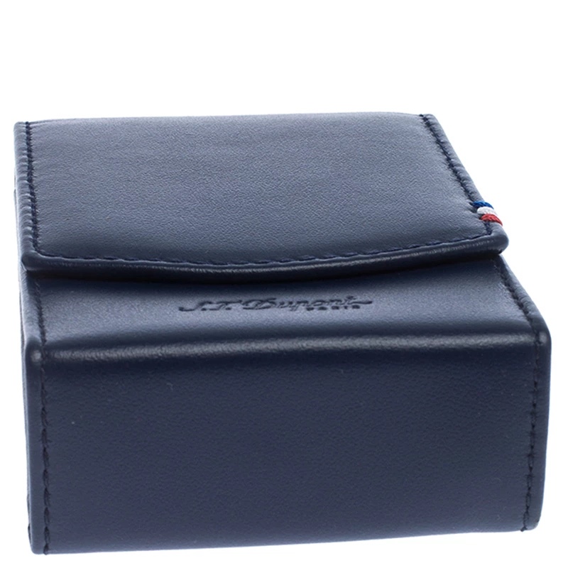 S.T. Dupont Navy Blue Leather Cigarette Pack Case For Men - Image 6