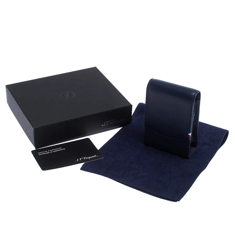 S.T. Dupont Navy Blue Leather Cigarette Pack Case For Men - Image 8