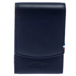 S.T. Dupont Navy Blue Leather Cigarette Pack Case For Men