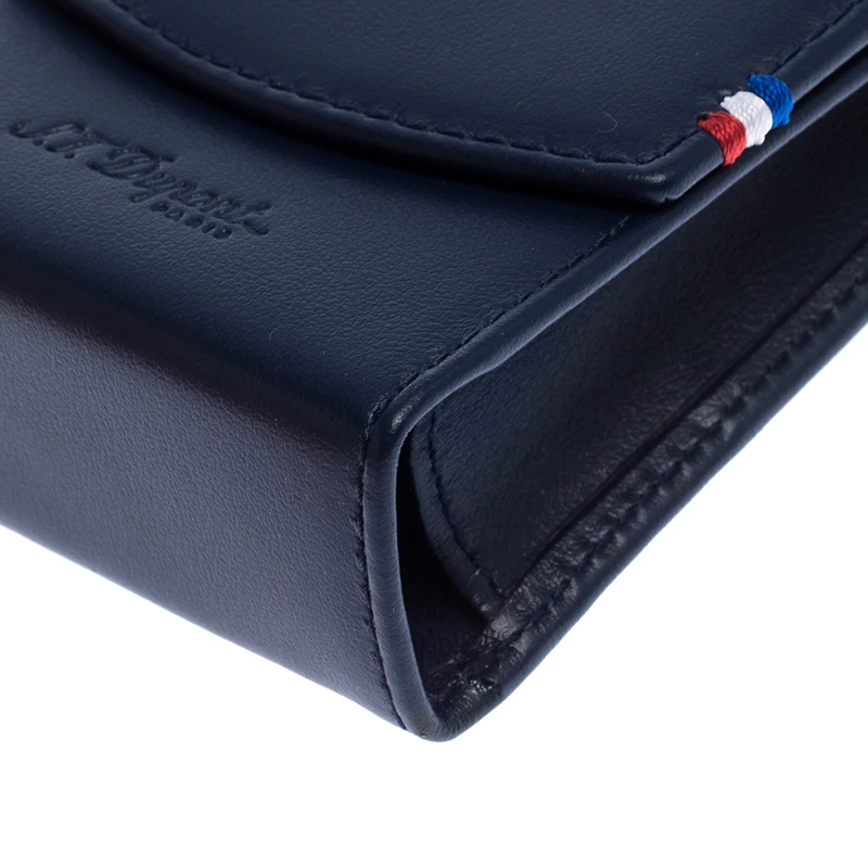 S.T. Dupont Navy Blue Leather Cigarette Pack Case For Men - Image 10