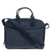 S.T. Dupont Black Textured Leather Laptop Bag W/ Battery Pouch For Men