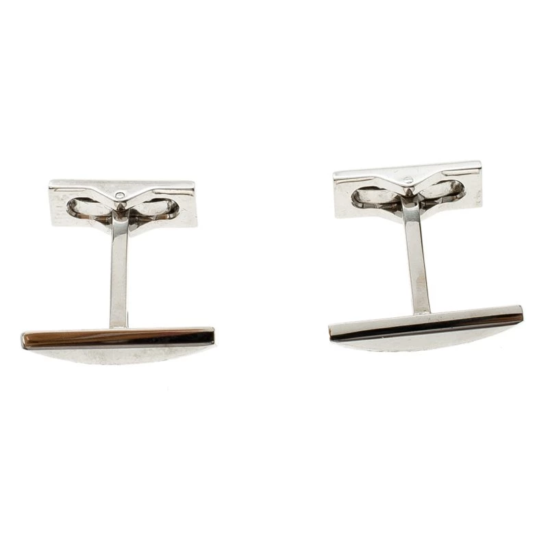 S.T. Dupont Logo Palladium Finish Men's Cufflinks For Men - Image 3