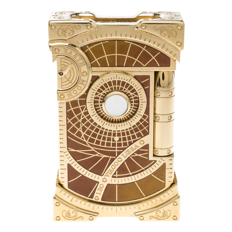 S.T. Dupont Brown Lacquer And Gold Finish Shoot The Moon Limited Edition Lighter For Men