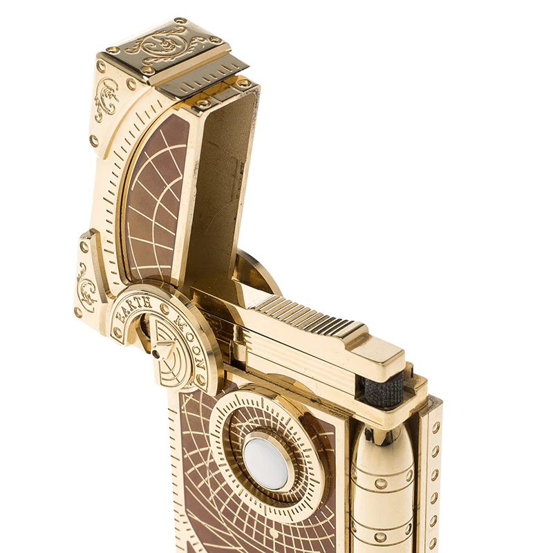 S.T. Dupont Brown Lacquer And Gold Finish Shoot The Moon Limited Edition Lighter For Men - Image 2