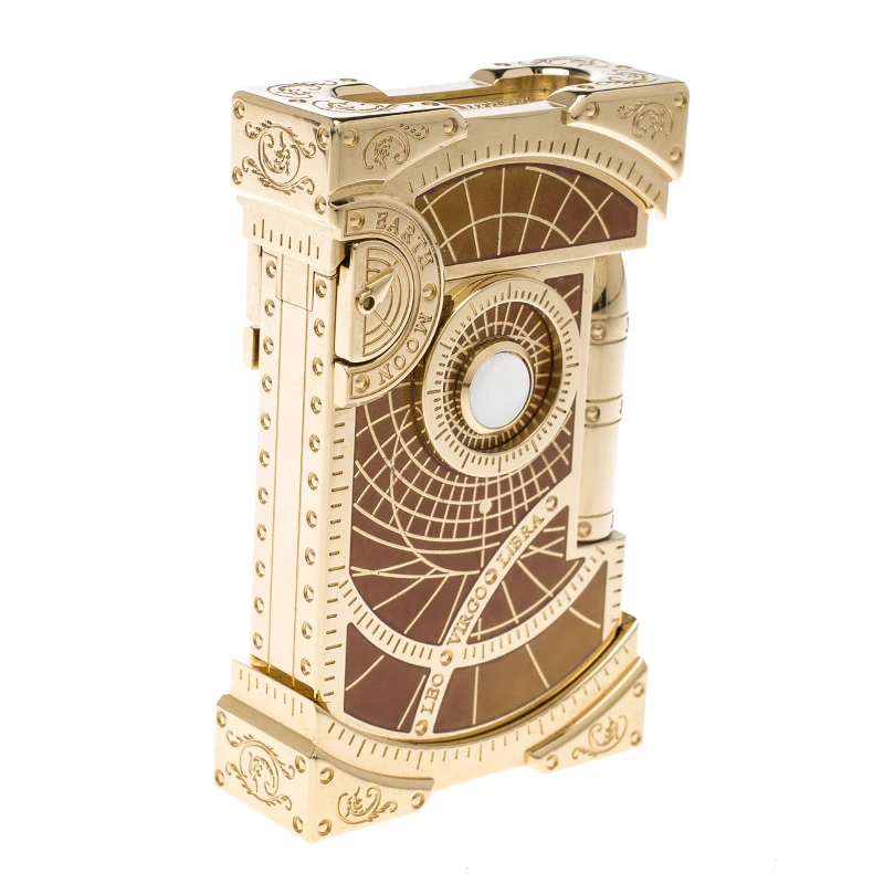 S.T. Dupont Brown Lacquer And Gold Finish Shoot The Moon Limited Edition Lighter For Men - Image 3
