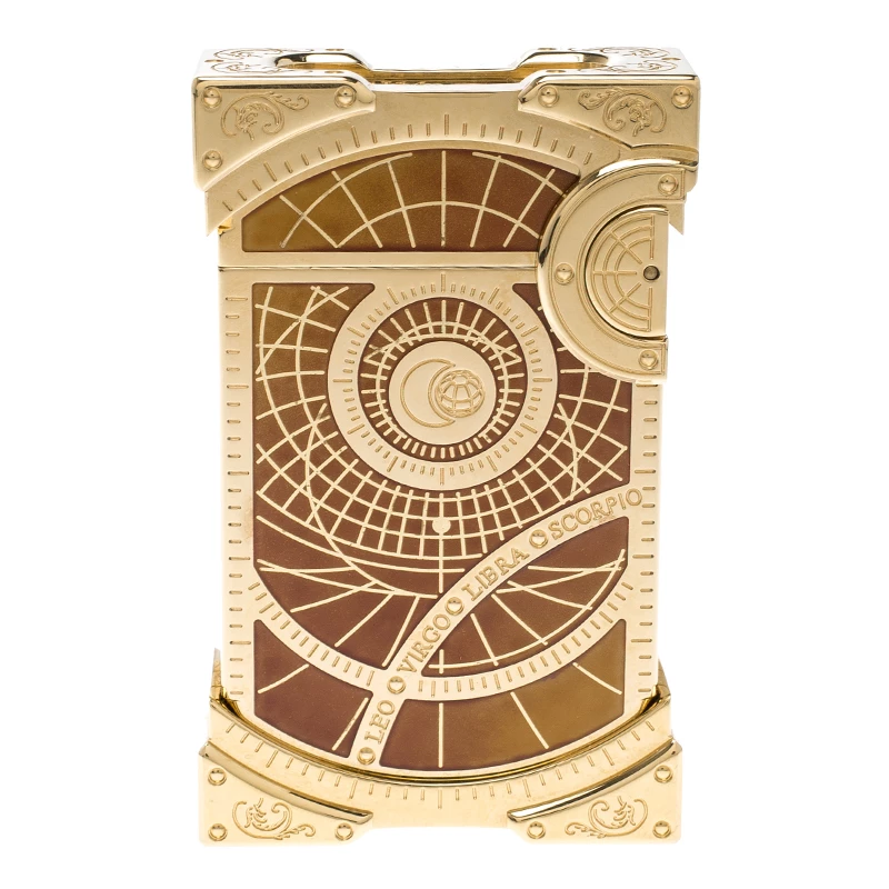S.T. Dupont Brown Lacquer And Gold Finish Shoot The Moon Limited Edition Lighter For Men - Image 4
