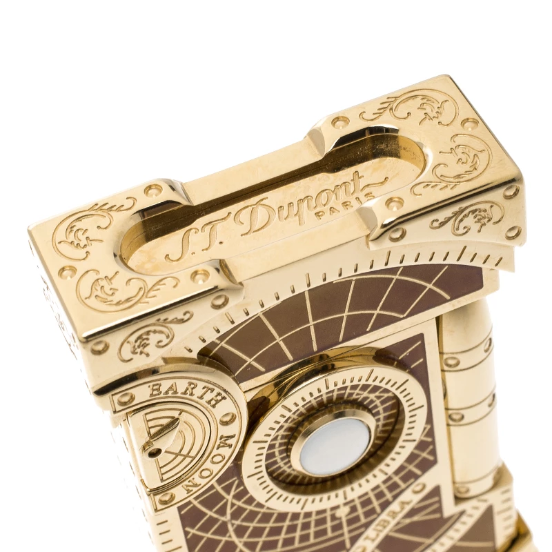 S.T. Dupont Brown Lacquer And Gold Finish Shoot The Moon Limited Edition Lighter For Men - Image 6