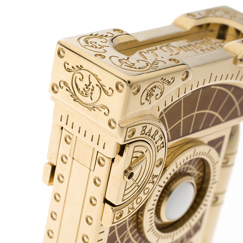 S.T. Dupont Brown Lacquer And Gold Finish Shoot The Moon Limited Edition Lighter For Men - Image 7