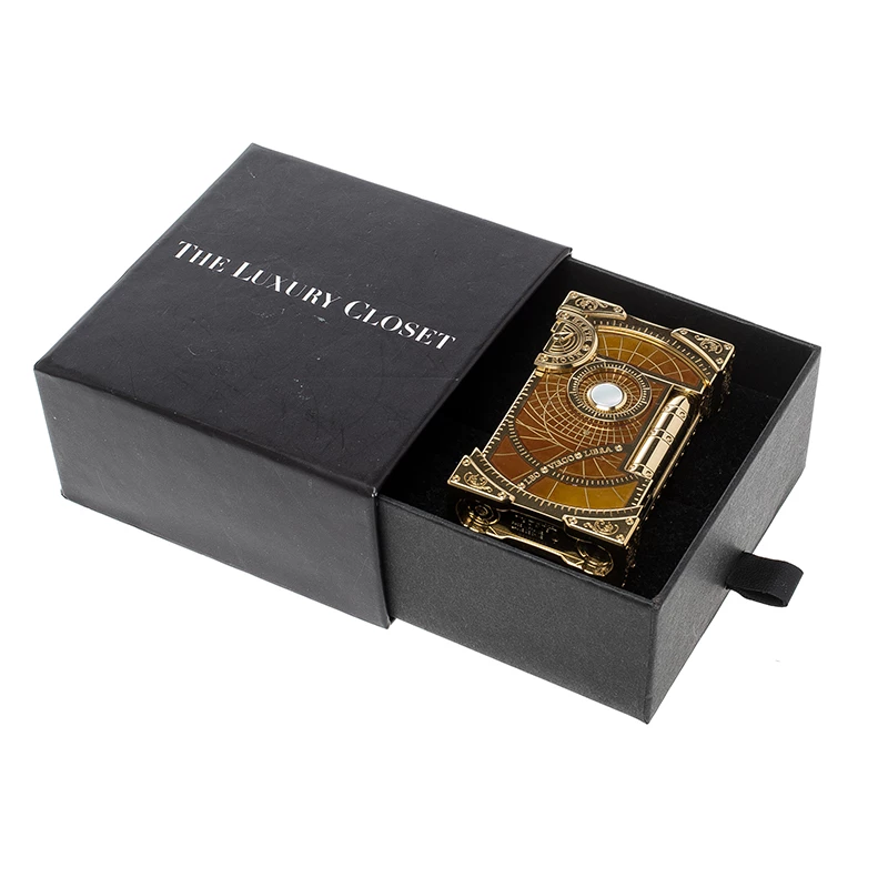 S.T. Dupont Brown Lacquer And Gold Finish Shoot The Moon Limited Edition Lighter For Men - Image 8