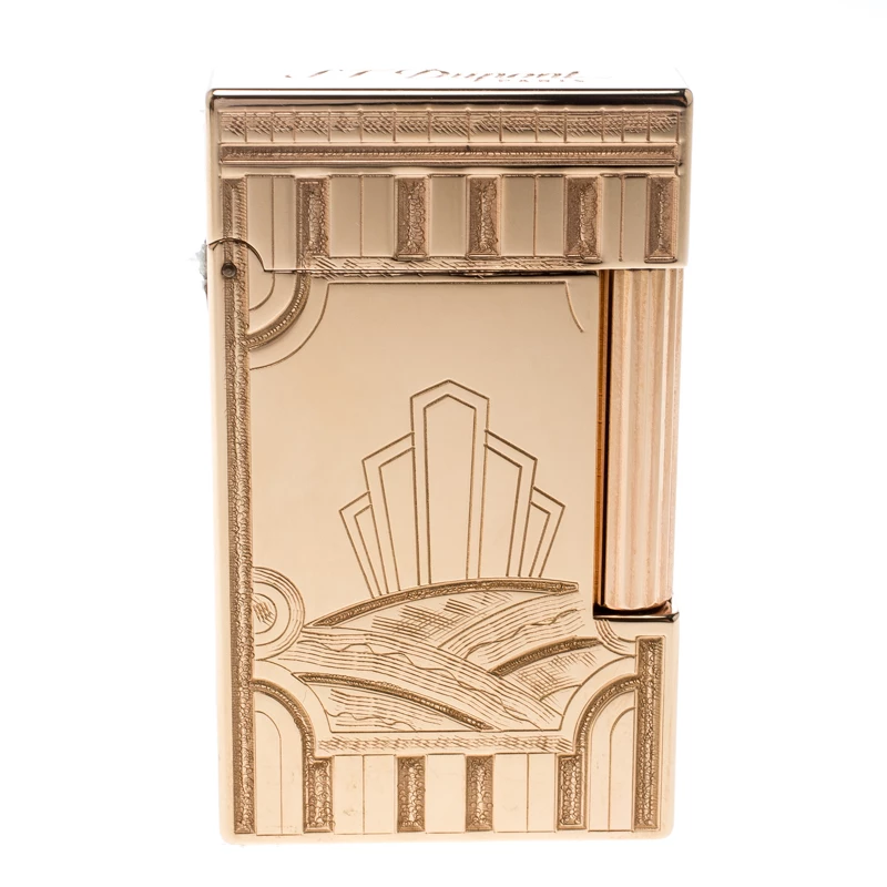 S.T. Dupont ST Dupont Art Deco Ligne 2 Textured Rose Gold Finish Limited Edition Lighter For Men