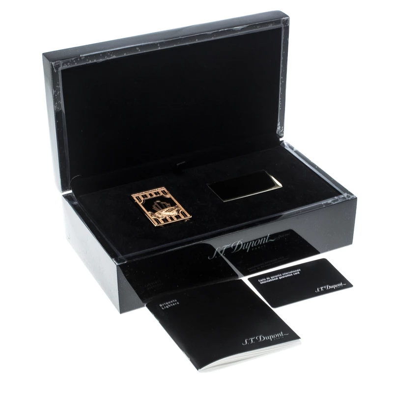 S.T. Dupont ST Dupont Art Deco Ligne 2 Textured Rose Gold Finish Limited Edition Lighter For Men - Image 9