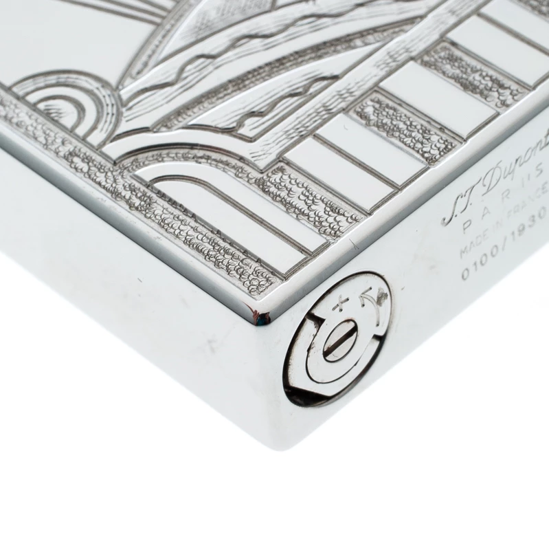 S.T. Dupont ST Dupont Art Deco Ligne 2 Textured Palladium Finish Limited Edition Lighter For Men - Image 8