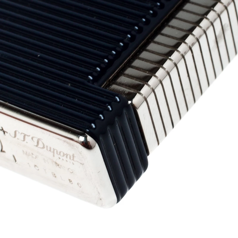 S.T. Dupont S.T Dupont Ligne 2 Navy Blue Lacquer Palladium Finish Torch Lighter For Men - Image 6