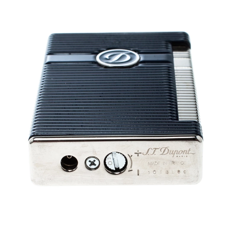 S.T. Dupont S.T Dupont Ligne 2 Navy Blue Lacquer Palladium Finish Torch Lighter For Men - Image 5