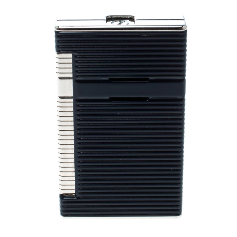 S.T. Dupont S.T Dupont Ligne 2 Navy Blue Lacquer Palladium Finish Torch Lighter For Men - Image 4