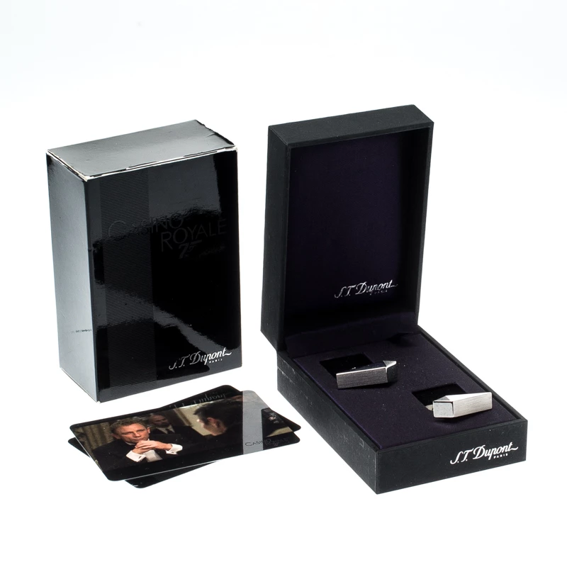 S.T. Dupont 007 Casino Royale Silver Tone Cufflinks For Men - Image 5
