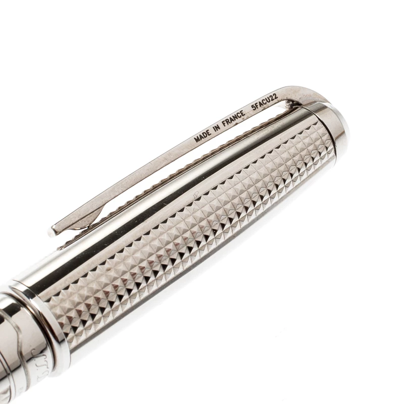 S.T. Dupont Olympio Textured Palladium Finish Fountain Pen For Men - Image 4
