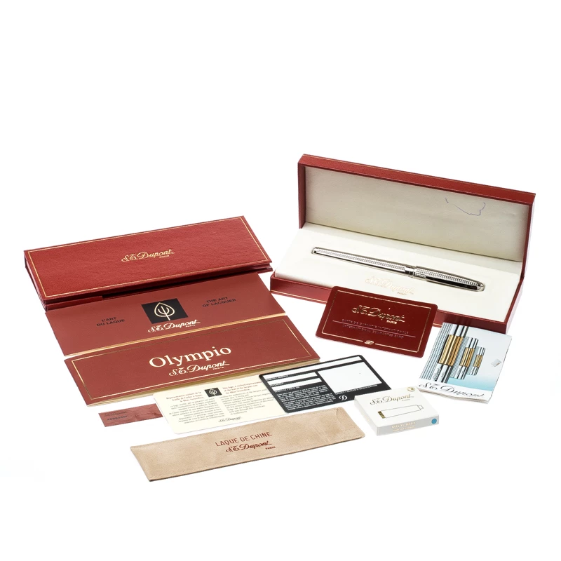 S.T. Dupont Olympio Textured Palladium Finish Fountain Pen For Men - Image 5