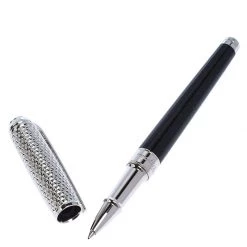 S.T. Dupont Black Line D Palladium Plated Rollerball Pen For Men