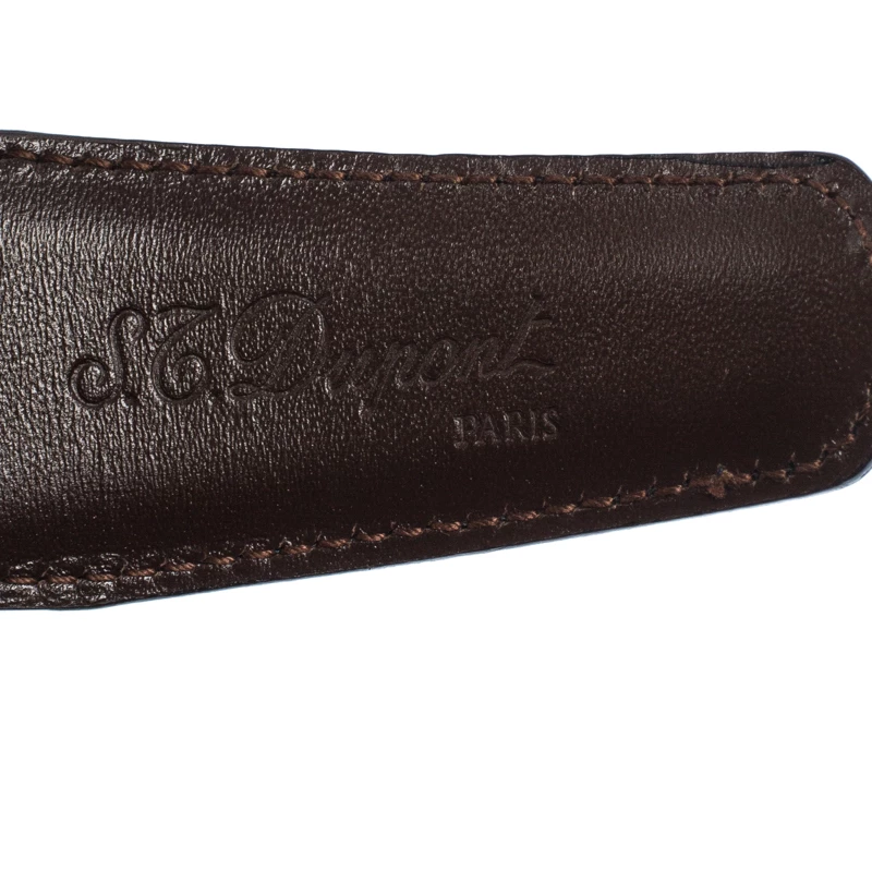 S.T. Dupont Black Leather Belt Size 95CM For Men - Image 5