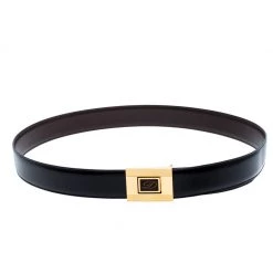 S.T. Dupont Black Leather Belt Size 95CM For Men