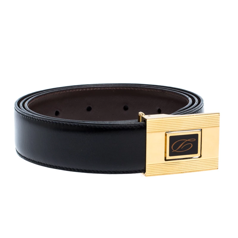S.T. Dupont Black Leather Belt Size 95CM For Men - Image 2