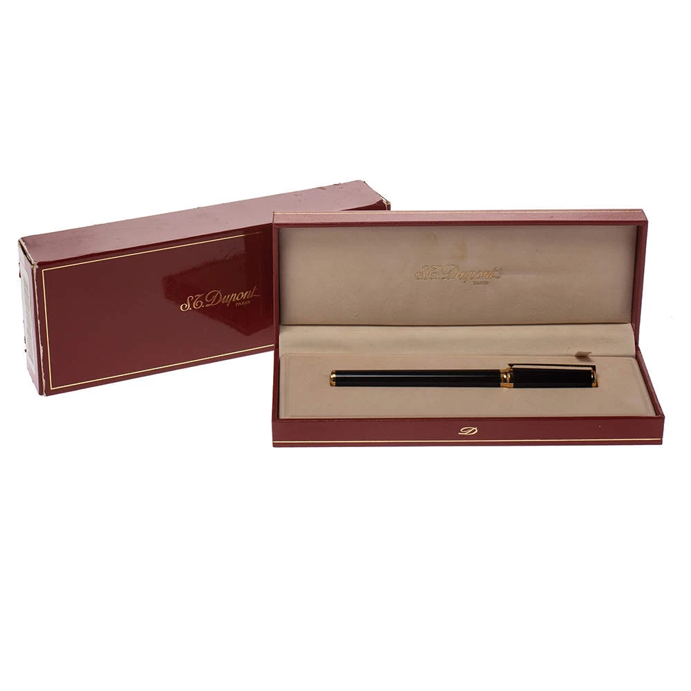 S.T. Dupont Montparnasse Black Lacquer Gold Plated Fountain Pen For Men - Image 5