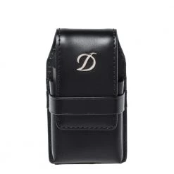 S.T. Dupont Black Leather Line D Lighter Case For Men