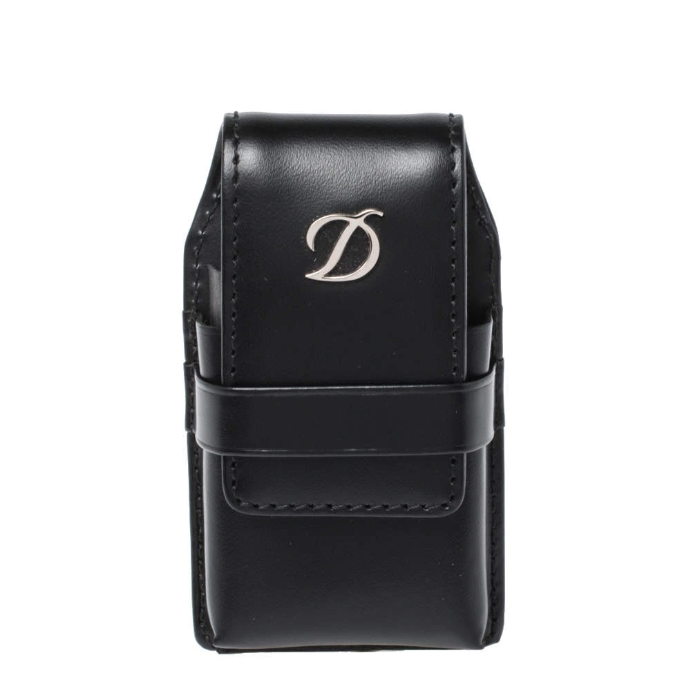 S.T. Dupont Black Leather Line D Lighter Case For Men