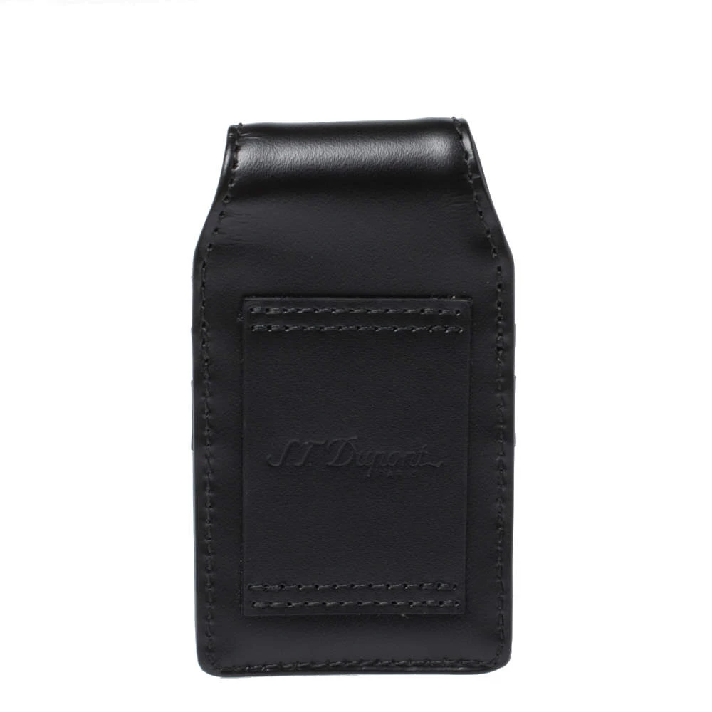 S.T. Dupont Black Leather Line D Lighter Case For Men - Image 2