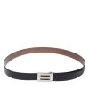 S.T. Dupont Black/Brown Leather Reversible Belt 105CM For Men