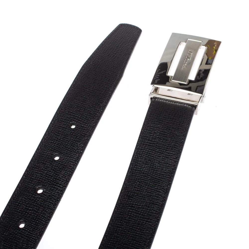 S.T. Dupont Black/Brown Leather Reversible Belt 105CM For Men - Image 4