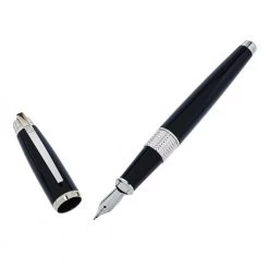 S.T. Dupont Black D-Link Fountain Pen For Men