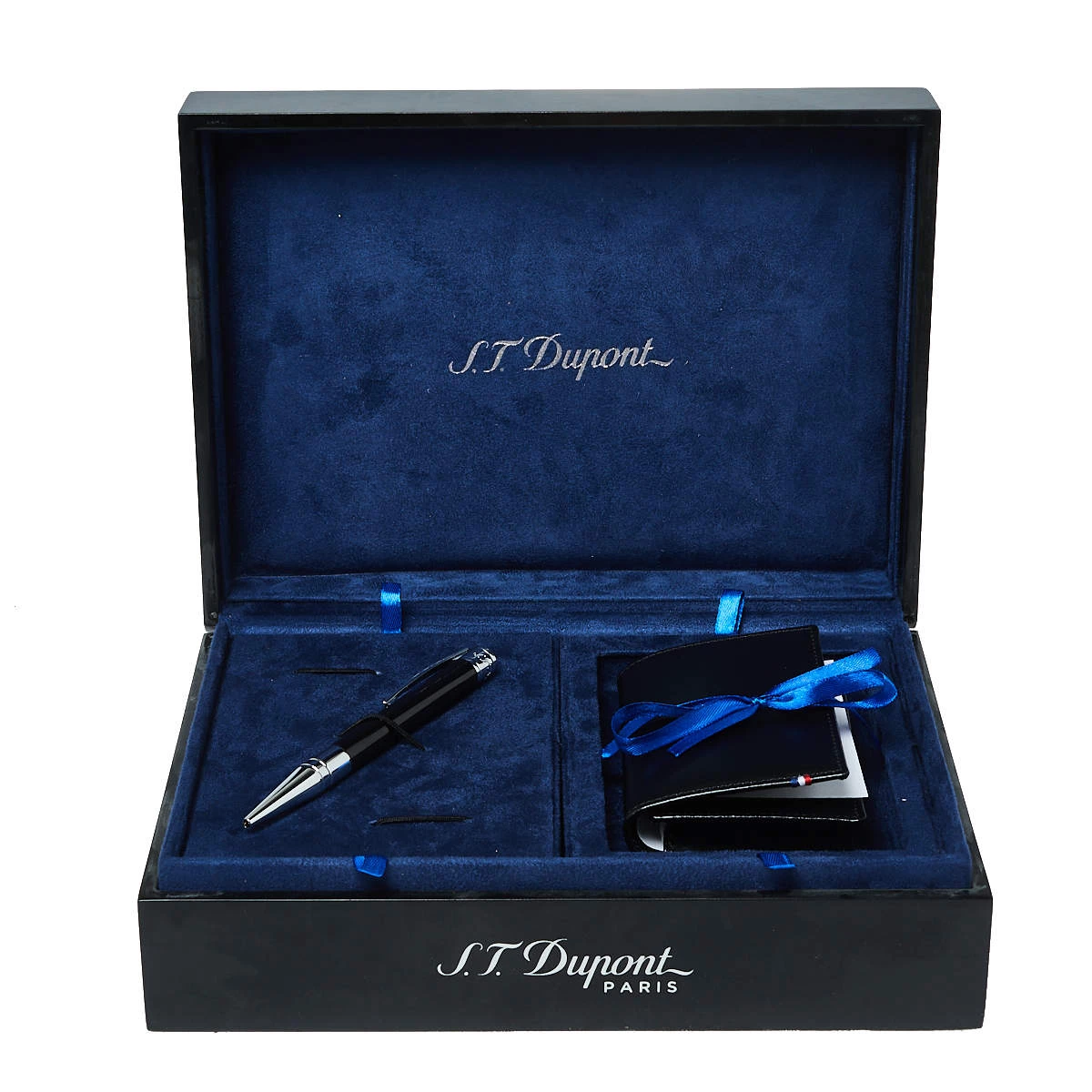 S.T. Dupont Black Line D Leather Card Holder And BallPoint Pen Set For Men - Image 4