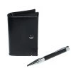 S.T. Dupont Black Line D Leather Card Holder And BallPoint Pen Set For Men