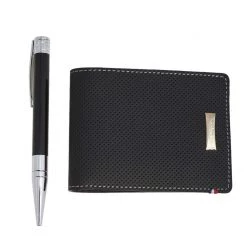 S.T. Dupont D-Initial Ballpoint Pen And Défi Bifold Wallet Set For Men