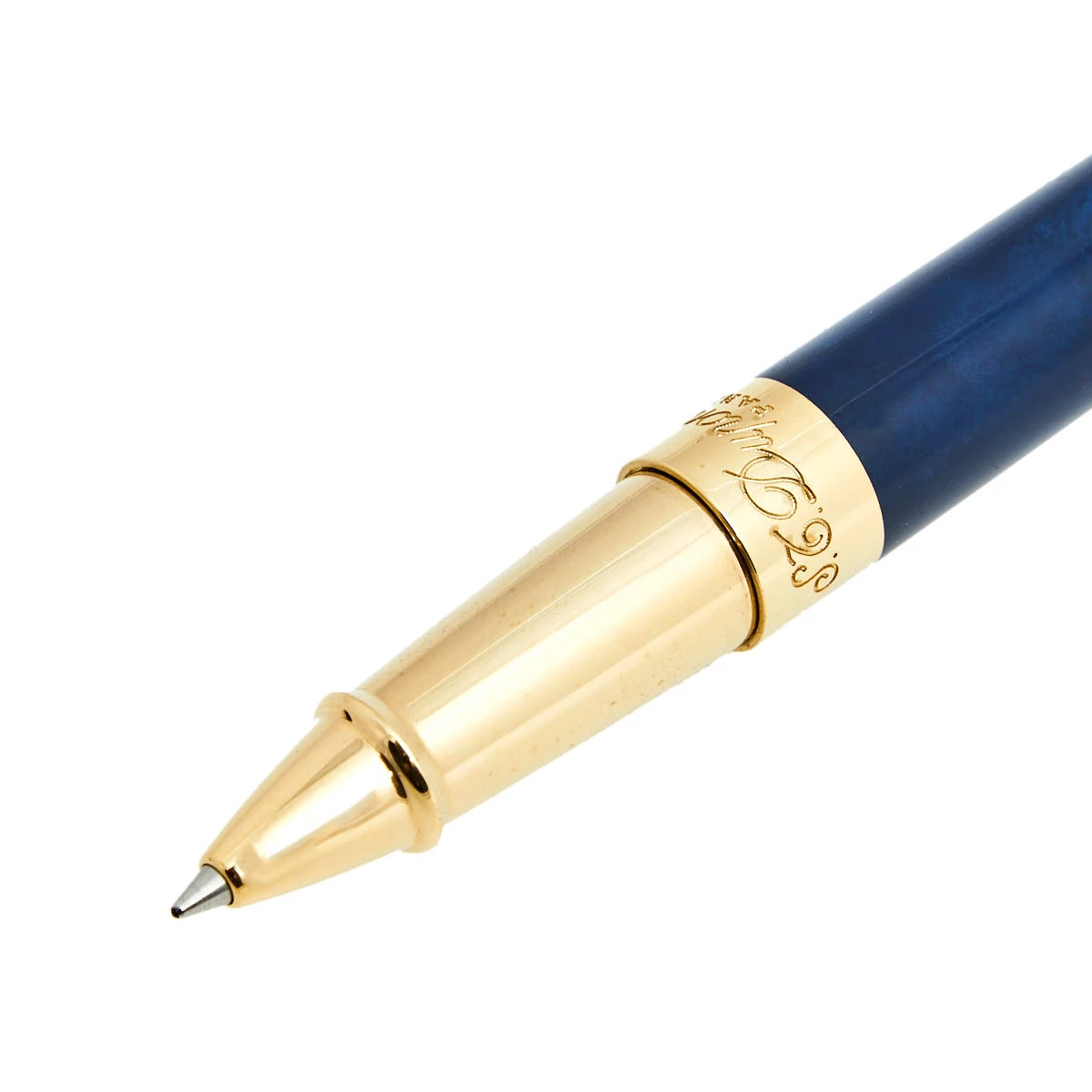 S.T. Dupont Line D Blue Natural Lacquer Gold Finish Rollerball Pen For Men - Image 2