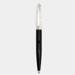 S.T. Dupont Black Lacquer Silver Plated Fidelio BallPoint Pen For Men