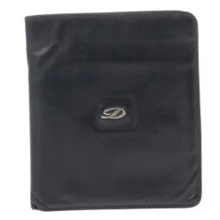 S.T. Dupont Black Leather Line D Wallet For Men