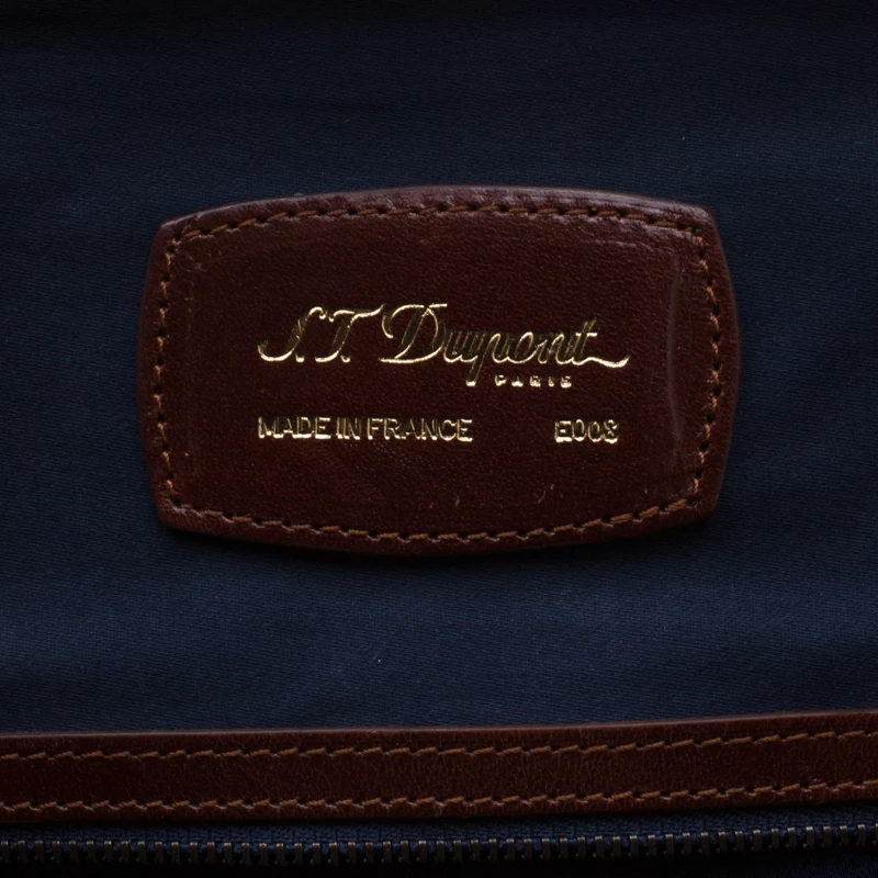 S.T. Dupont Beige/Brown Canvas And Leather Bogie Duffle Bag For Men - Image 8