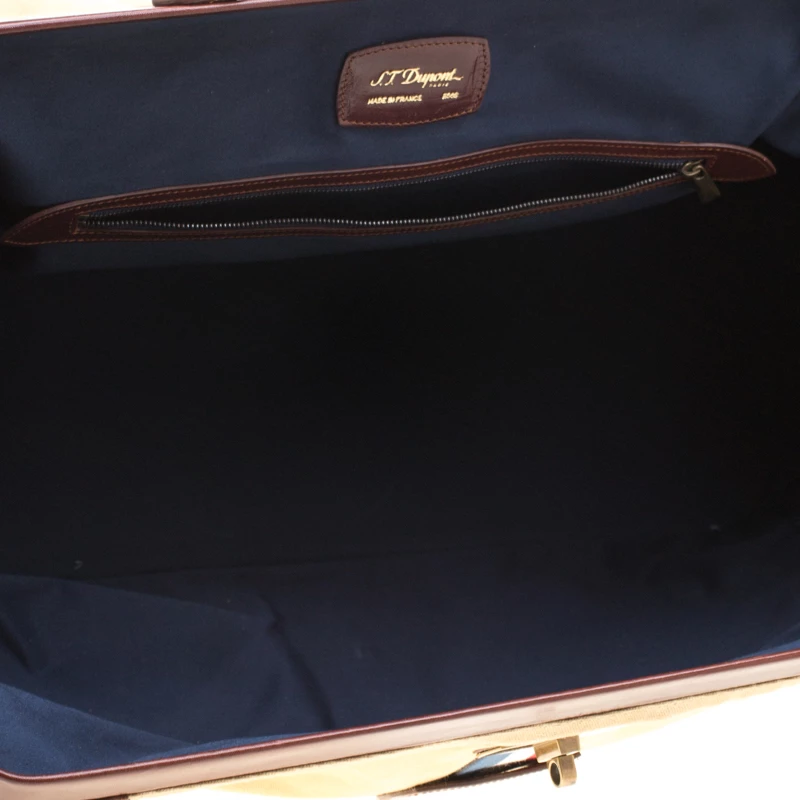 S.T. Dupont Beige/Brown Canvas And Leather Bogie Duffle Bag For Men - Image 7