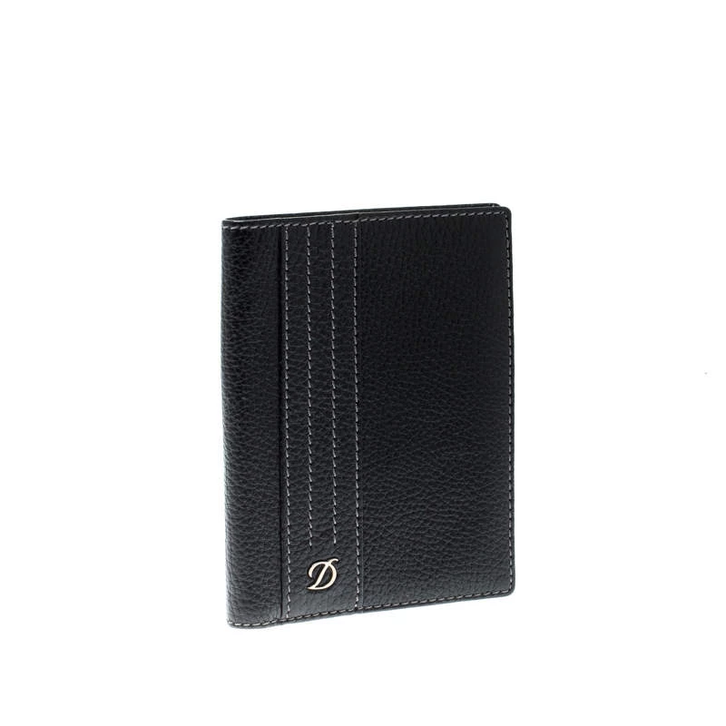 S.T. Dupont Black Leather Line D Passport Holder For Men - Image 4
