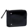 S.T. Dupont Black Leather Zipped Compact Wallet For Men