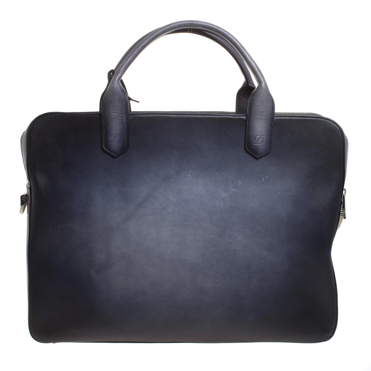 S.T. Dupont Dark Blue Ombre Leather Atelier Document Briefcase For Men - Image 4