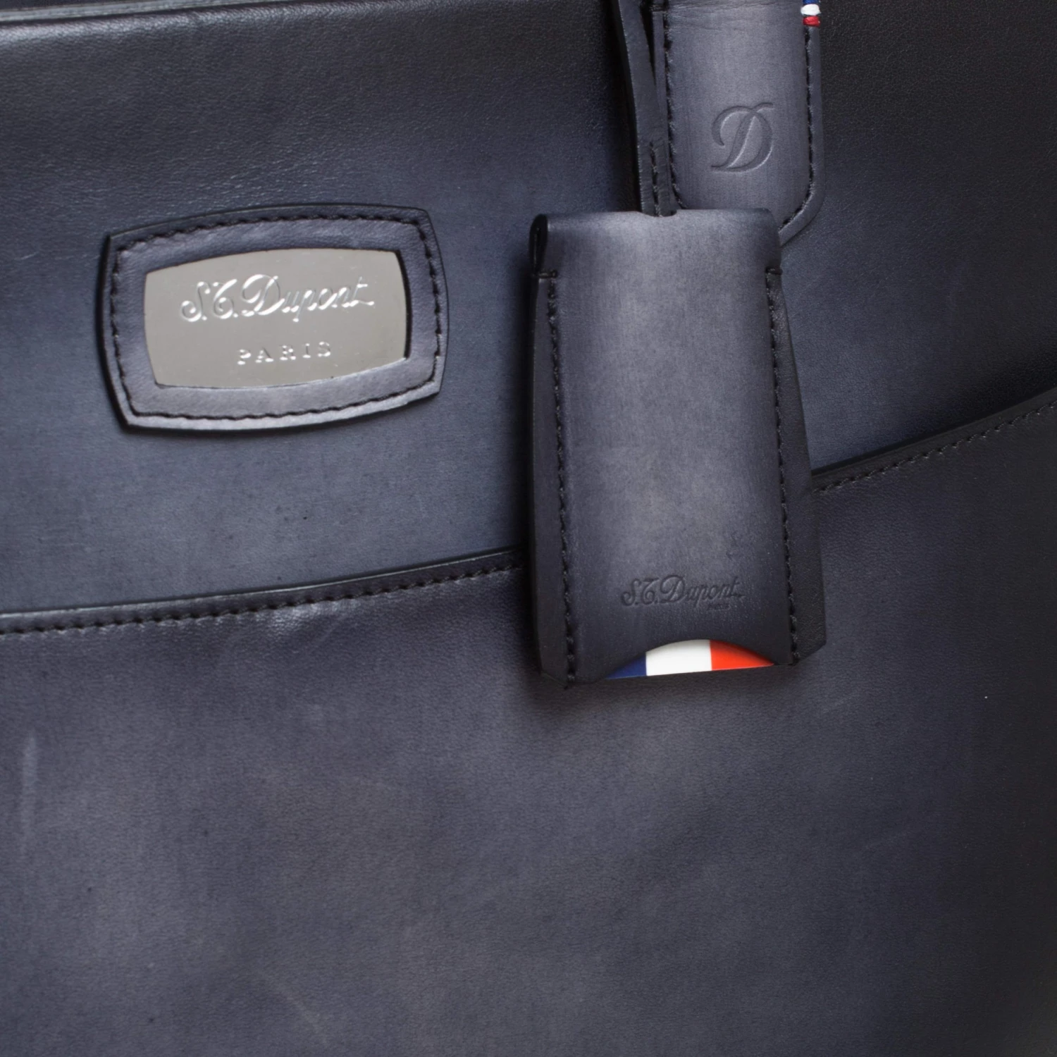 S.T. Dupont Dark Blue Ombre Leather Atelier Document Briefcase For Men - Image 5