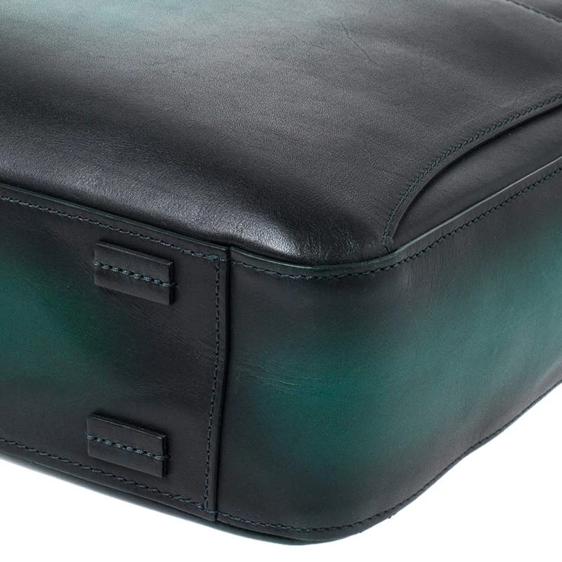S.T. Dupont Green Ombre Leather Atelier Document Briefcase For Men - Image 11