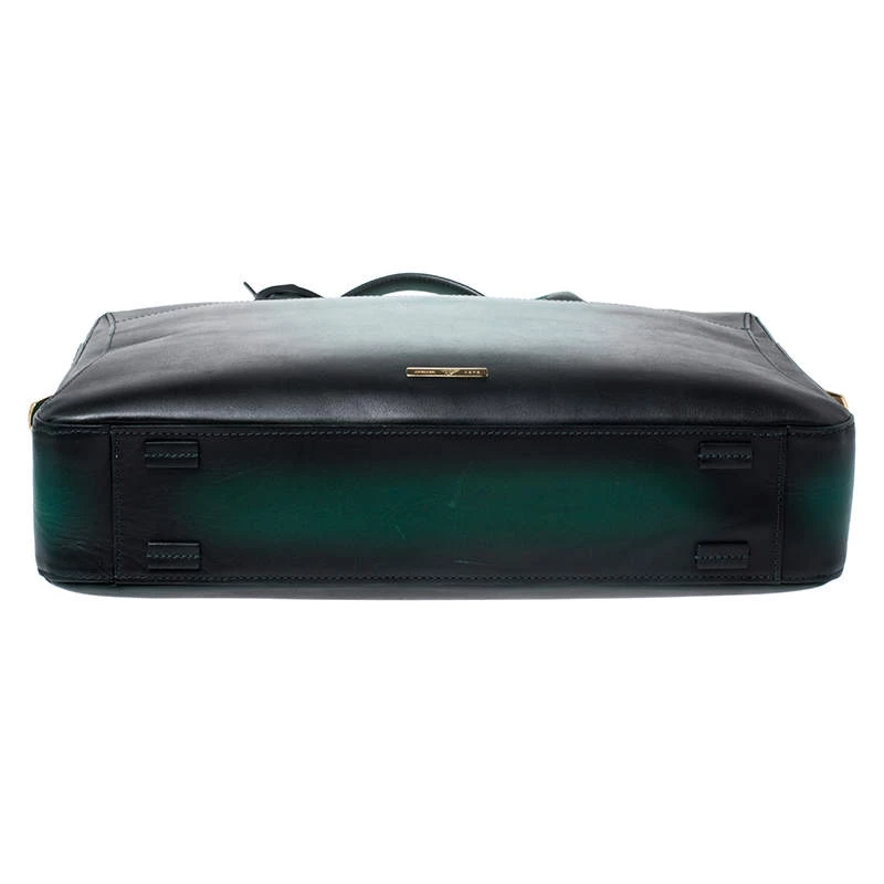 S.T. Dupont Green Ombre Leather Atelier Document Briefcase For Men - Image 6