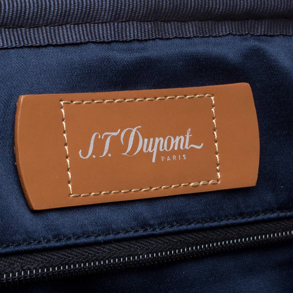 S.T. Dupont Tan Brown Perforated Leather Small Laptop And Document Holder Bag For Men - Image 8