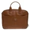 S.T. Dupont Tan Brown Perforated Leather Small Laptop And Document Holder Bag For Men